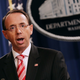 WASHINGTON, DC - JULY 13: U.S. Deputy Attorney General Rod Rosenstein (C) holds a news conference at the Department of Justice July 13, 2018 in Washington, DC. Rosenstein announced indictments against 12 Russian intelligence agents for hacking computers used by the Democratic National Committee, the Hillary Clinton campaign, the Democratic Congressional Campaign Committee and other organizations.